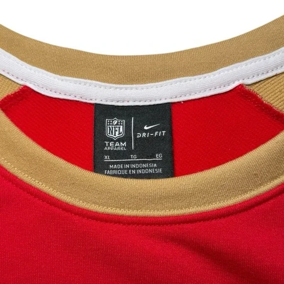 Nike San Francisco 49ers Crewneck Sweatshirt‎ Men's XL Red/Gold - Picture 4 of 11